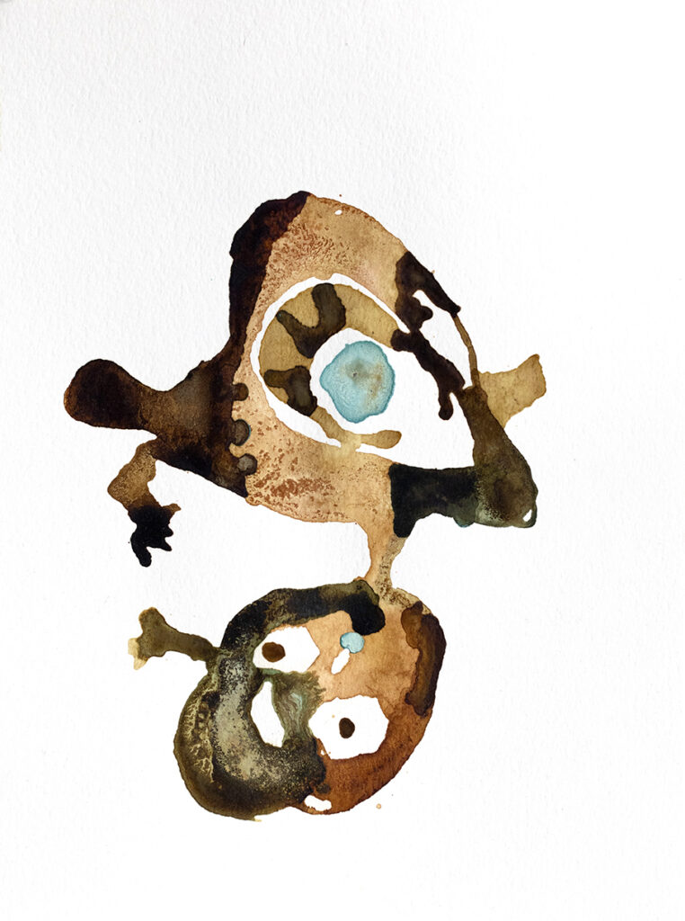 Abstraction faite avec des coulis d'encres créées par l'artiste.
